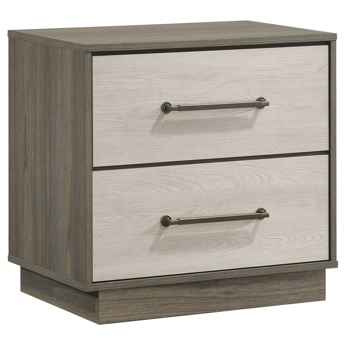 Fenwick - 2-Drawer Nightstand Bedside Table - Gray Oak