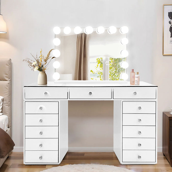 Paloma - Vanity & Mirror - White