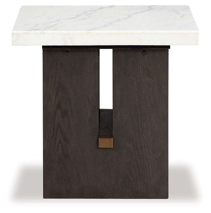 Burkhaus - White / Dark Brown - Rectangular End Table