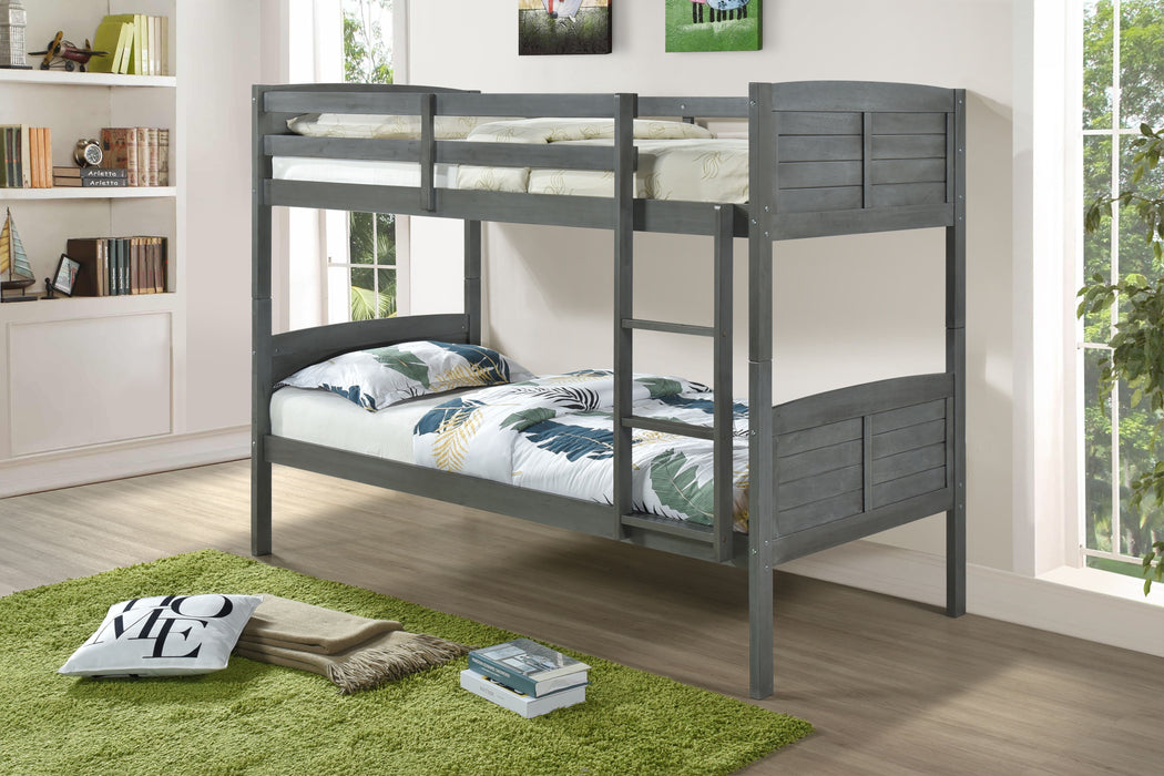 Lego - Twin Over Twin Bunkbed - Gray