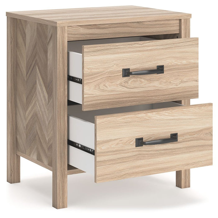 Battelle - Tan - Two Drawer Night Stand