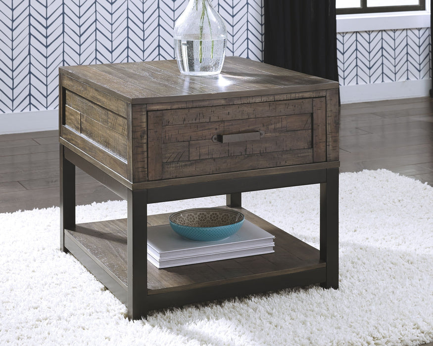 Johurst - Grayish Brown - Rectangular End Table