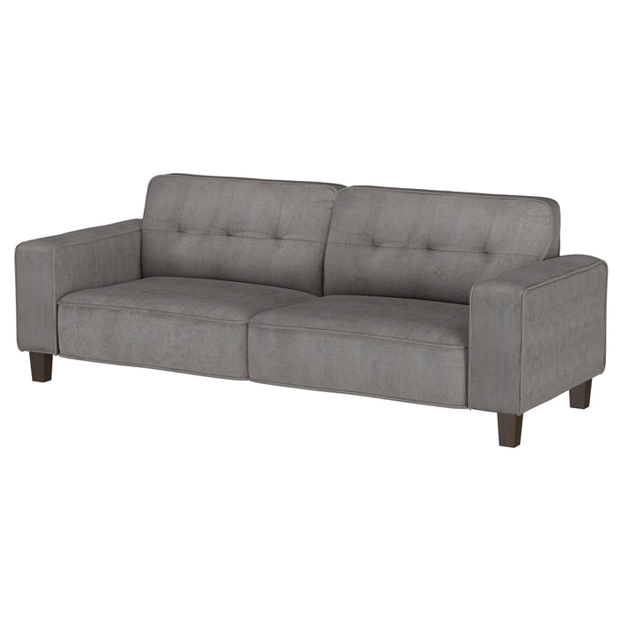 Deerhurst - Upholstered Track Arm Tufted Sofa - Charcoal