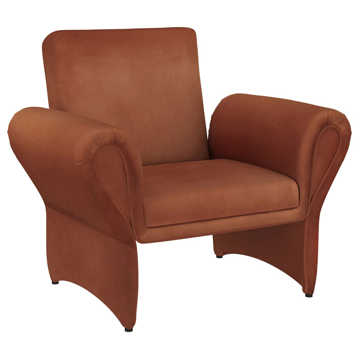 Liana - Upholstered Roll Arm Accent Armchair - Rust Orange