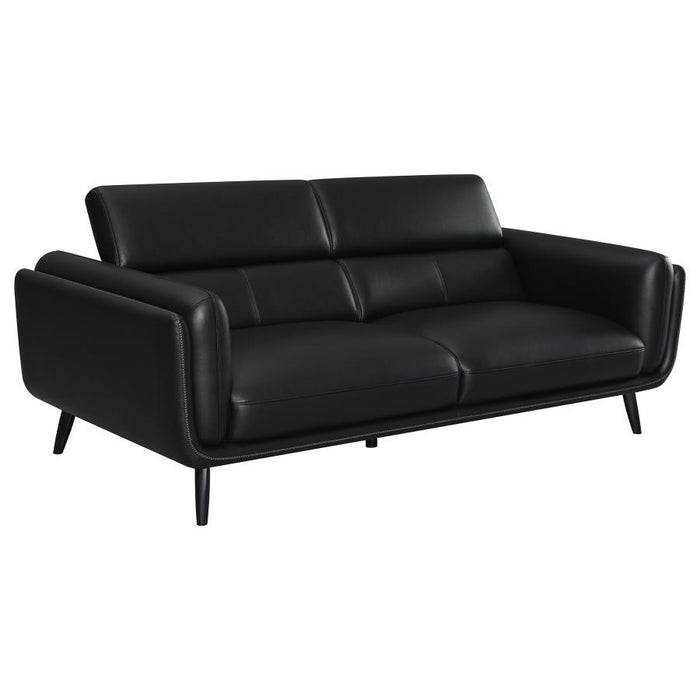 Shania - Track Arms Sofa With Tapered Legs - Black