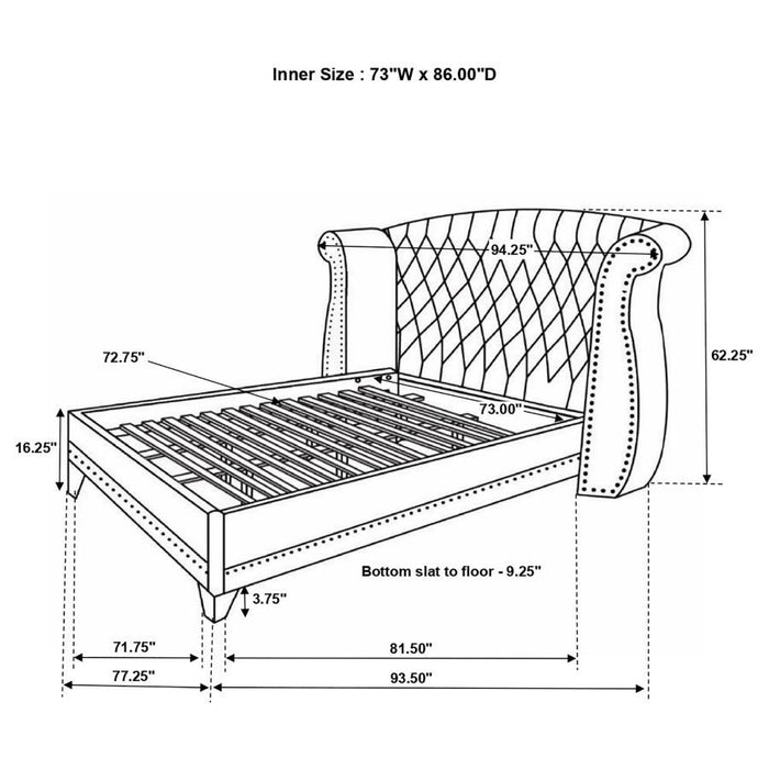 Barzini - Wingback Tufted Bed