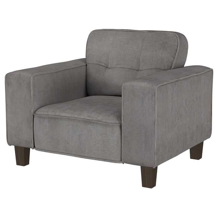 Deerhurst - Upholstered Tufted Track Arm Accent Chair - Charcoal