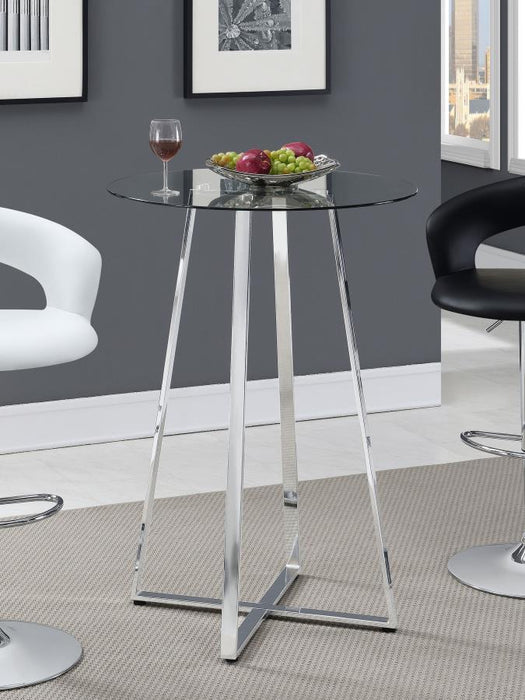 Zanella - Glass Top Bar Table - Chrome