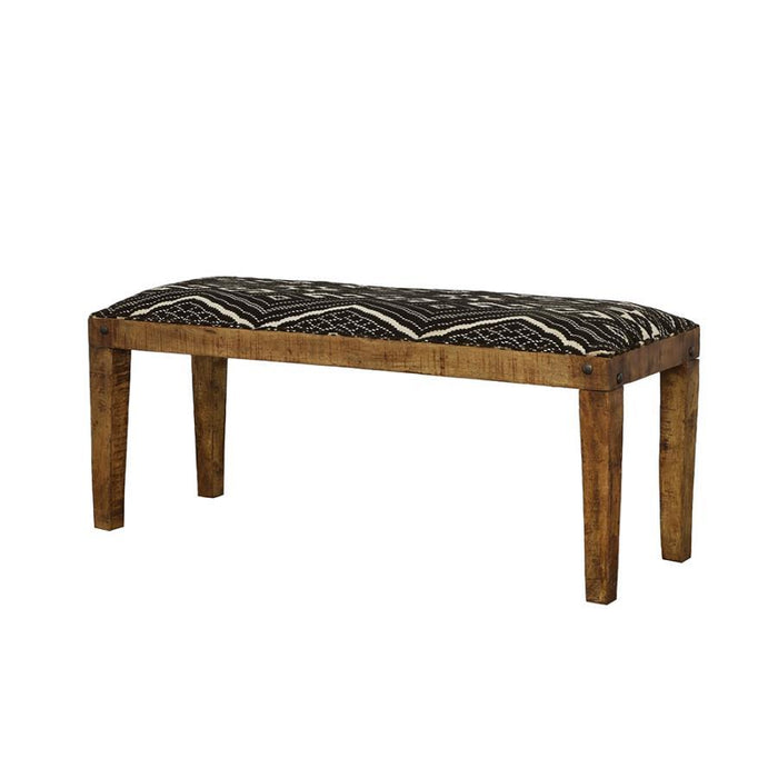 Lamont - Fabric Upholstered Accent Bench - Black And Natural