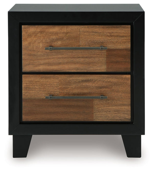 Kraeburn - Brown / Black - Two Drawer Night Stand