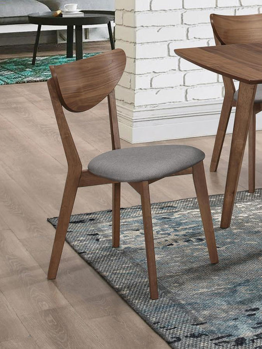 Alfredo - Upholstered Dining Chairs (Set of 2) - Gray And Natural Walnut