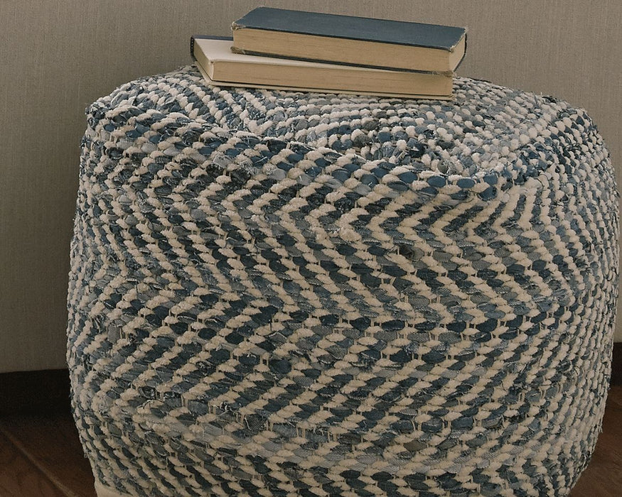 Chevron - Blue - Pouf