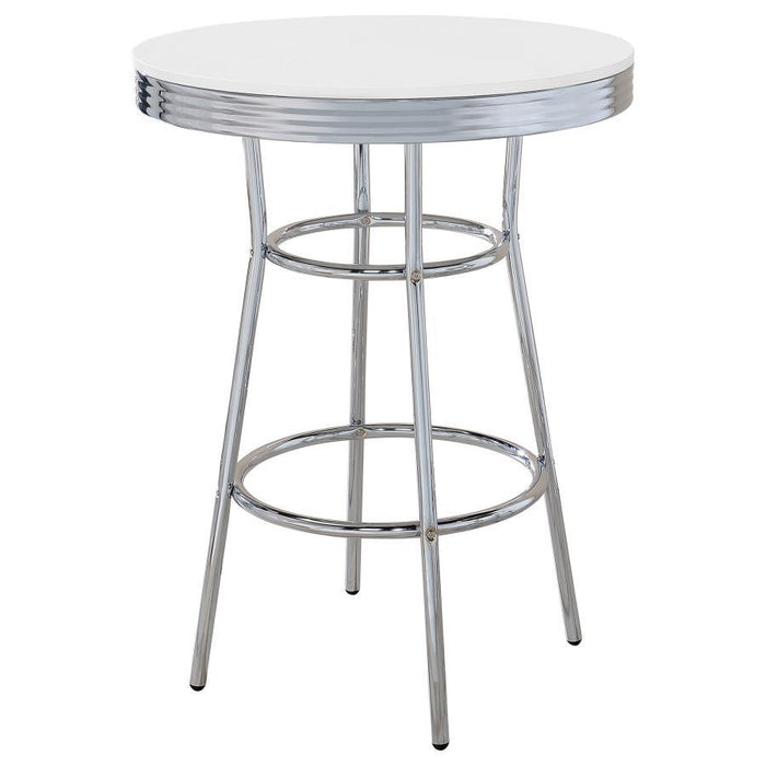 Retro - Round 30" 1950's Bistro Pub Height Bar Table