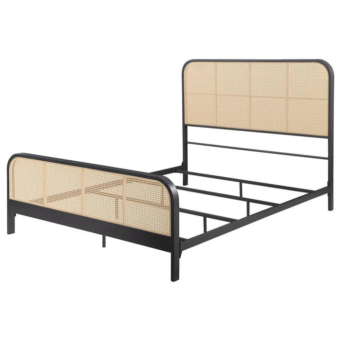 Lanewood - Polyethylene PE Rattan Upholstered Metal Bed