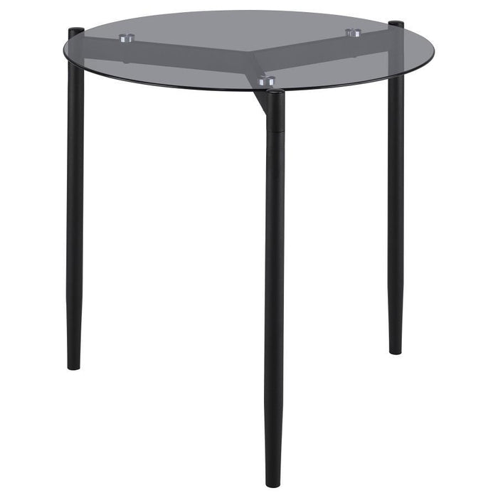 Rosalie - Round Smoked Glass Top End Table Sandy - Black