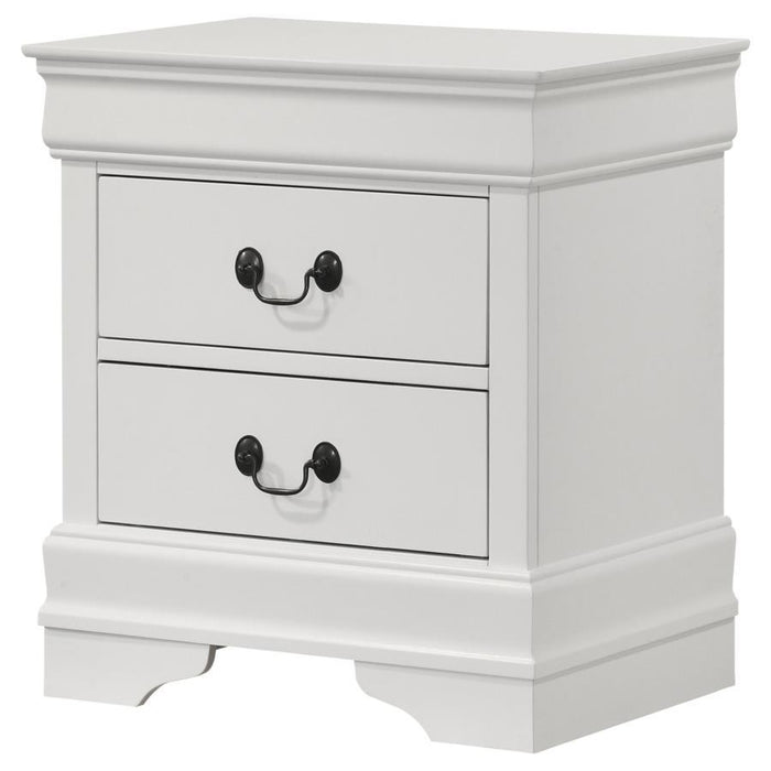 Louis Philippe - 2-Drawer Nightstand Bedside Table - White