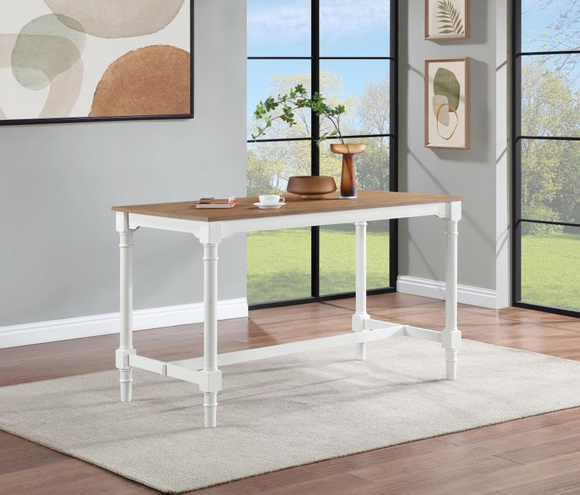 Martina - 5 Piece Rectangular Counter Height Dining Set - Brown And White