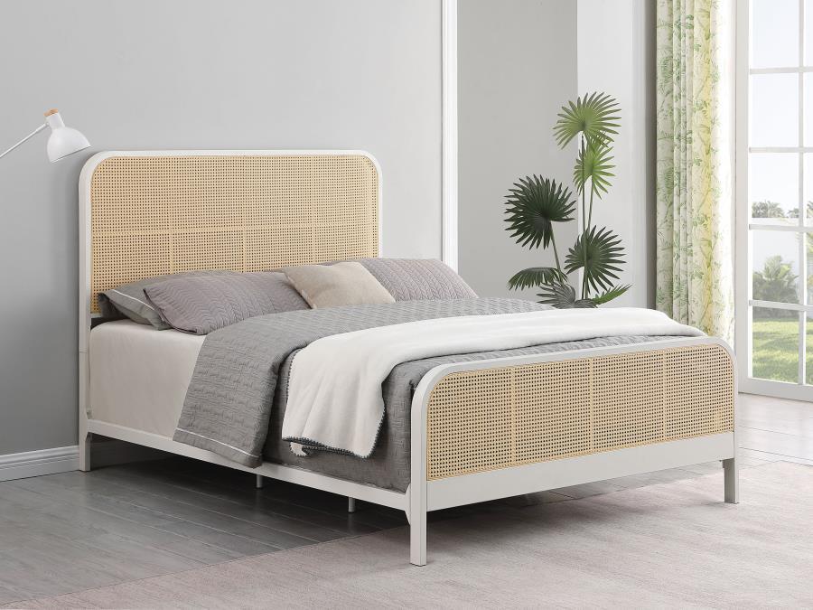 Lanewood - Polyethylene PE Rattan Upholstered Metal Bed