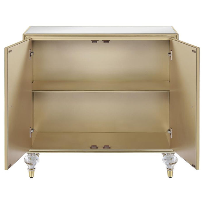 Astilbe - 2-Door Accent Cabinet - Mirror And Champagne