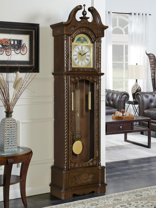 Cedric - Grandfather Clock With Adjustable Chime - Golden Brown