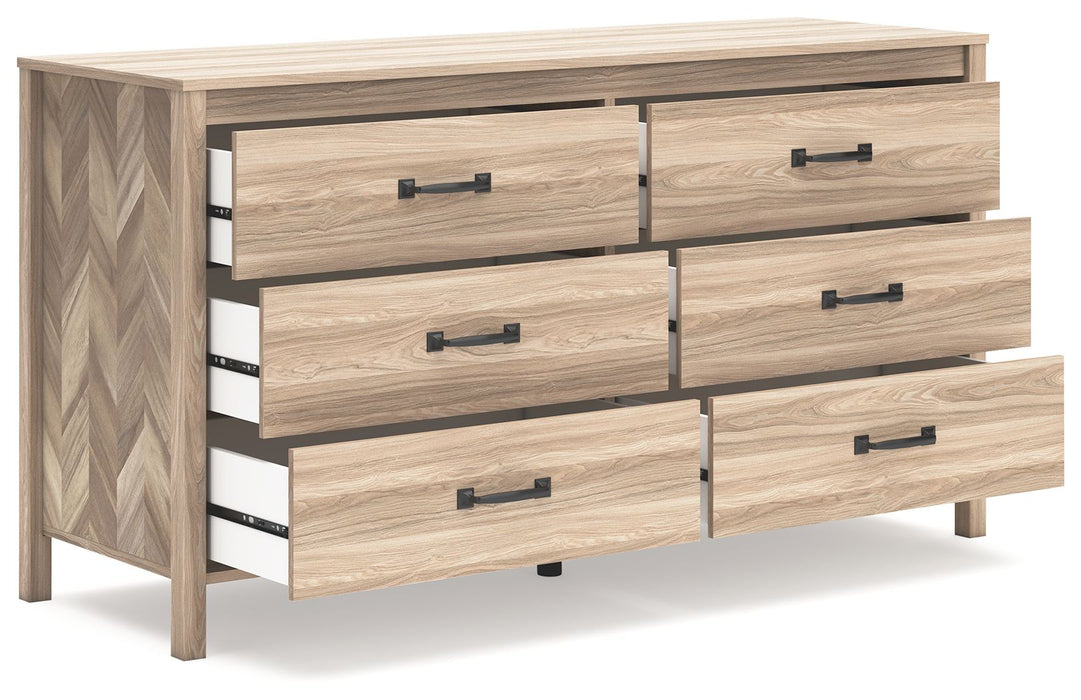 Battelle - Tan - Six Drawer Dresser