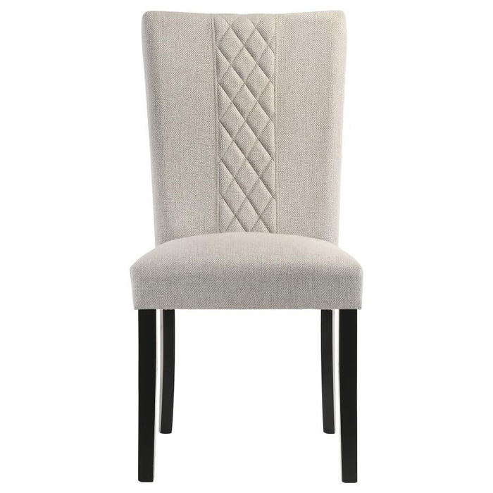 Malia - Upholstered Solid Back Dining Side Chair (Set of 2) - Beige And Black