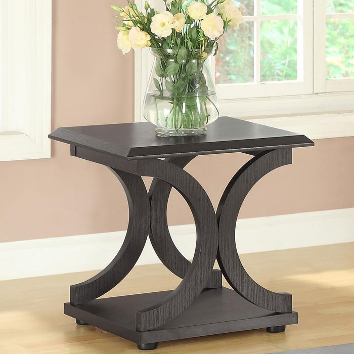 Shelly - C-Shaped Base End Table - Cappuccino