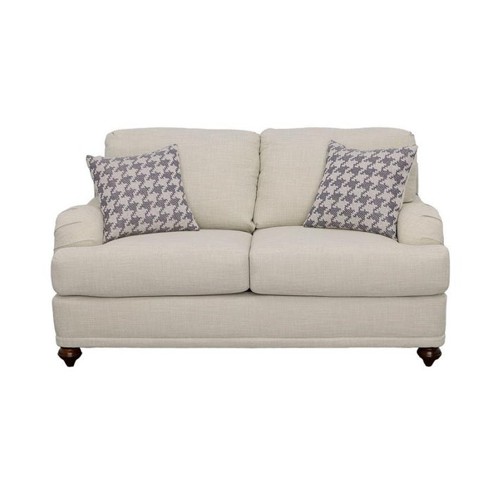 Glenn - Recessed Arms Loveseat - Light Gray