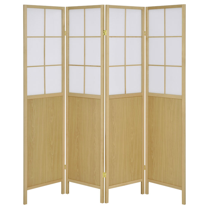 Edwards - 4-Panel Room Divider Folding Shoji Screen - Natural