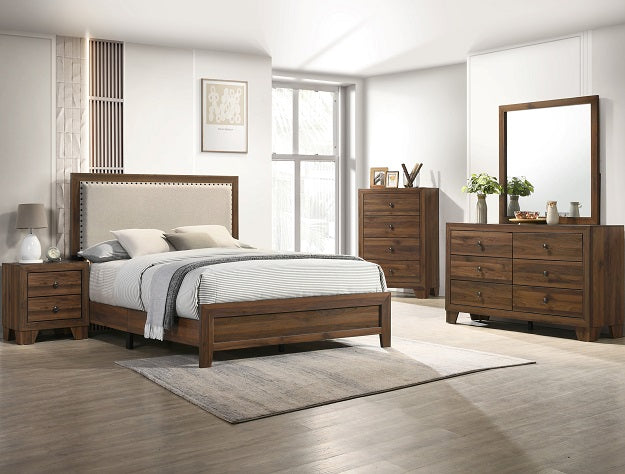 Millie Upholstered Bed - 5 Piece Bedroom Set