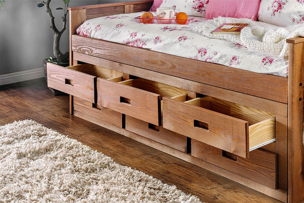 Lia - Twin Captain Bed With Slat Kit - Mahogany