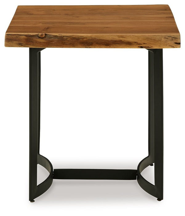 Fortmaine - Brown / Black - Rectangular End Table