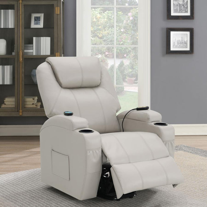 Sanger - Upholstered Power Lift Massage Recliner