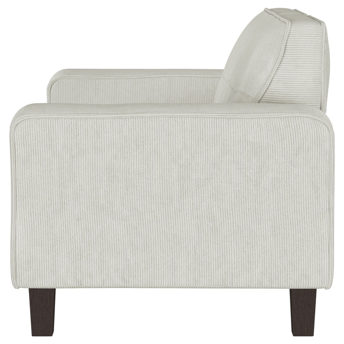 Deerhurst - Upholstered Track Arm Tufted Loveseat - Beige