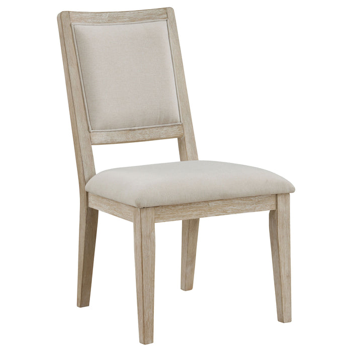 Trofello - Upholstered Dining Side Chair (Set Of 2) - White Washed And Beige