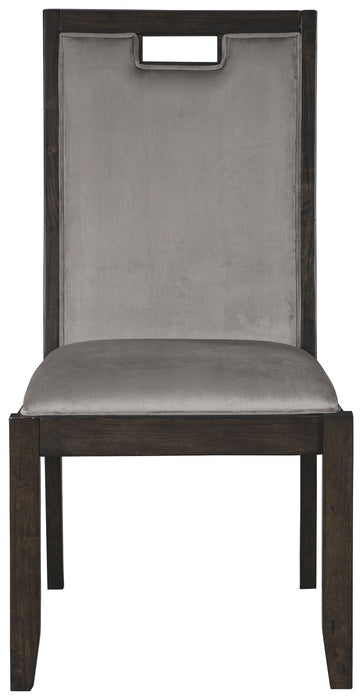 Hyndell - Gray / Dark Brown - Dining Uph Side Chair (Set of 2)