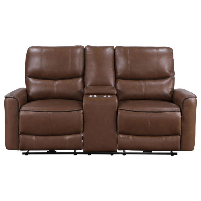 Greenfield - Upholstered Power Reclining Loveseat With Console