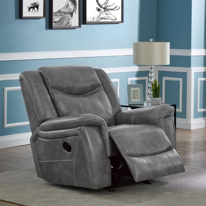 Conrad - Upholstered Motion Glider Recliner - Gray