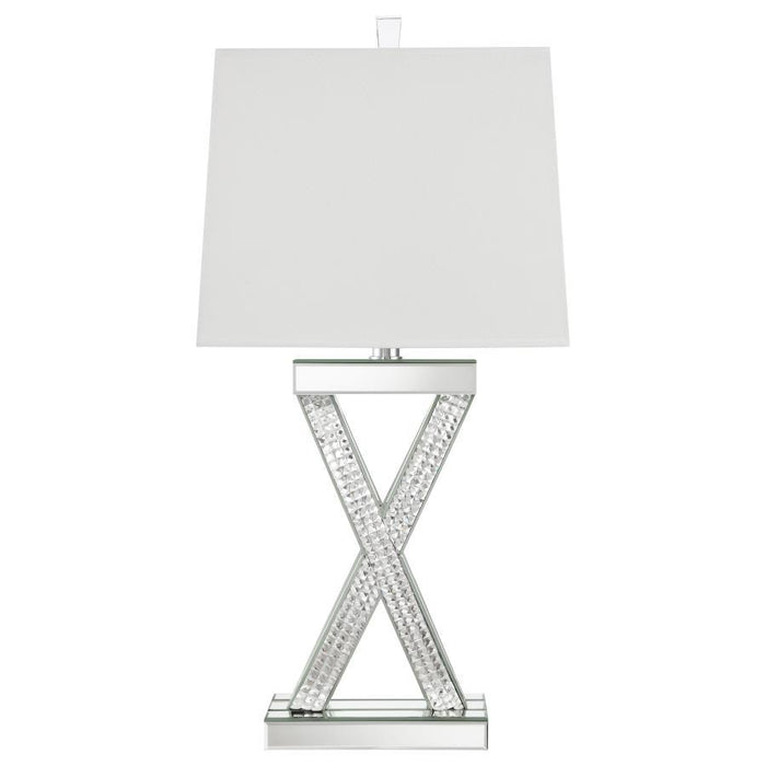 Dominick - Table Lamp With Rectange Shade - White And Mirror