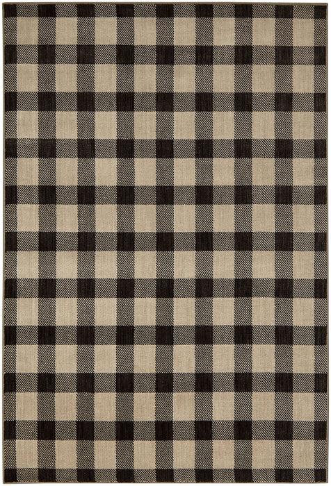 Kendrick - 5' x 7' Plaid Area Rug - Gingham Onyx Fabric