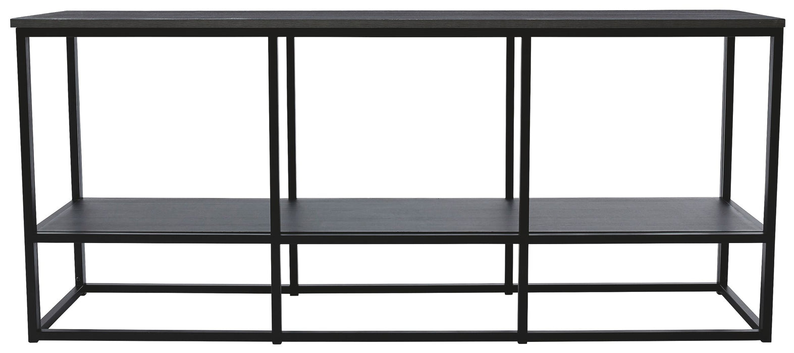 Yarlow - Black - Extra Large TV Stand - Open Shelves