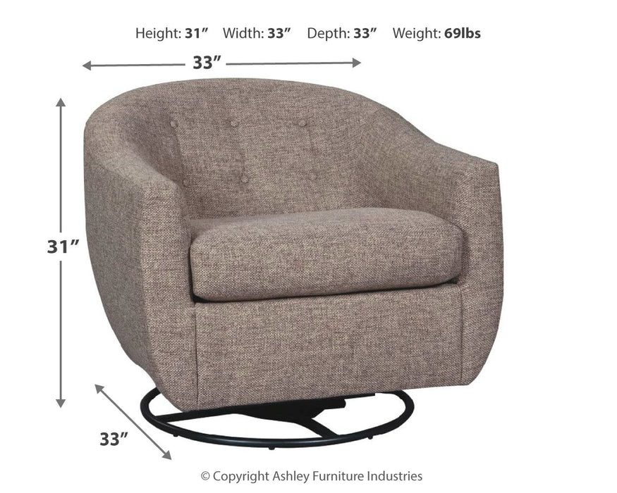 Upshur - Taupe - Swivel Glider Accent Chair