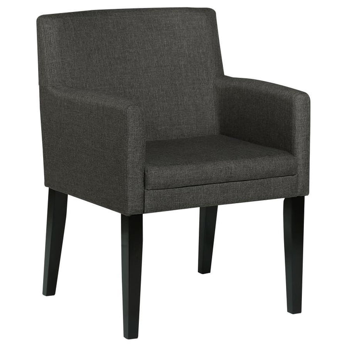 Catherine - Upholstered Dining Arm Chair (Set of 2) - Charcoal Gray And Black