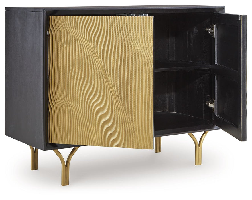 Tayner - Black / Gold Finish - Accent Cabinet