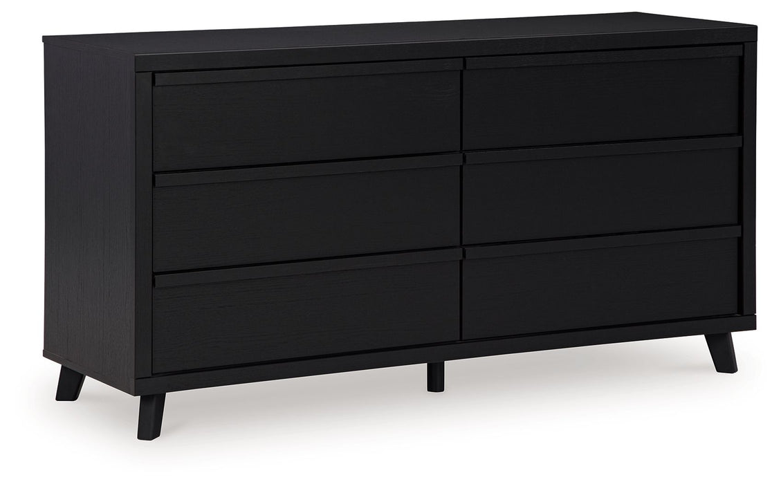 Danziar - Black - Six Drawer Dresser