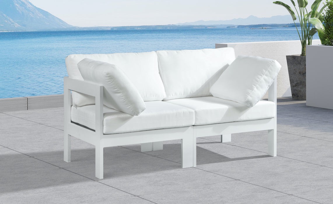 Nizuc - Outdoor Patio Modular Sofa - White - Metal - Modern & Contemporary