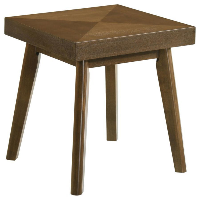 Westerly - Square Wood End Table With Diamond Parquet - Walnut