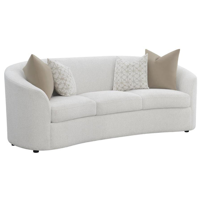 Rainn - Upholstered Tight Back Sofa Latte