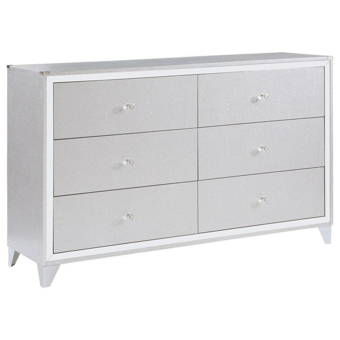 Larue - 6-Drawer Dresser - Silver