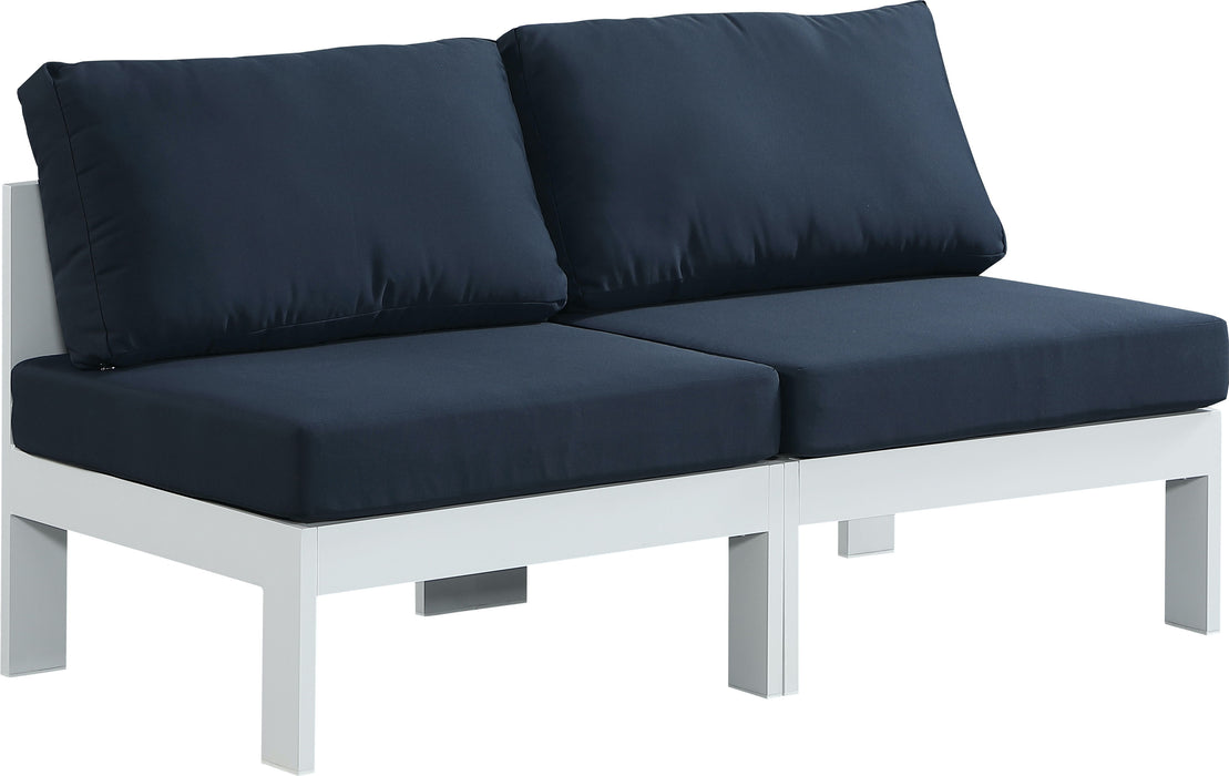 Nizuc - Outdoor Patio Modular Sofa 2 Seats - Navy - Fabric